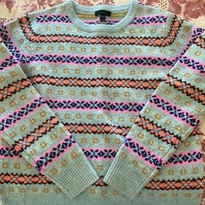 J Crew Fair Isle Lambs wool Multicolor Sweater